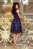 Numoco 173-3 Exclusive dress - navy blue-numoco-1119