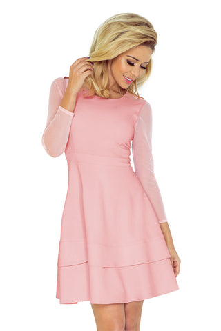 Numoco Dress with sleeves of tulle - light pink 141-7