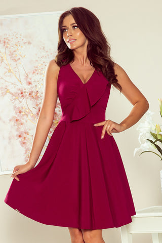 Numoco 274-1 ANITA Frill dress - burgundy