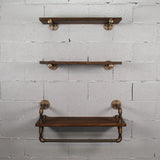 Jacksonville Farmhouse Industrial 30" & 33" Wide 3-Piece Wall Shelf  Rack Bundle