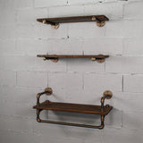 Jacksonville Farmhouse Industrial 30" & 33" Wide 3-Piece Wall Shelf  Rack Bundle