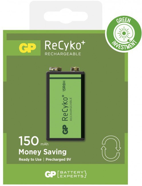 GP RECYKO RECHARGABLE 9V/6F22GP Batteries