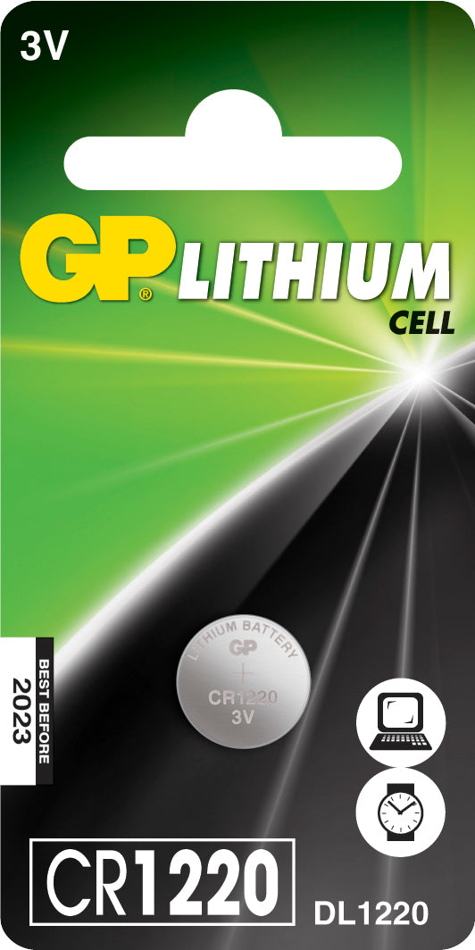 GP LITHIUM BUTTON CELL CR1220GP Batteries