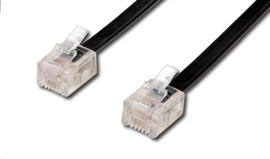 TEL 6P4C/RJ11Black 3mMicroConnect