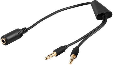 3.5mm 4pin F - 2x3.5mm M BlackMicroConnect