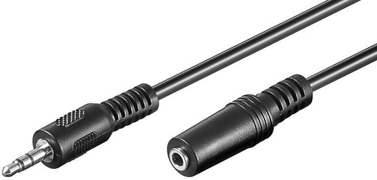 3.5mm Stereo 2m M-F BlackMicroConnect