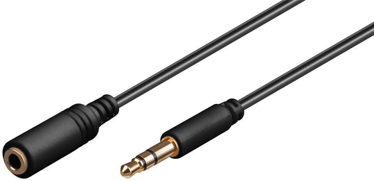 3.5mm Stereo 0,5m M-F BlackMicroConnect