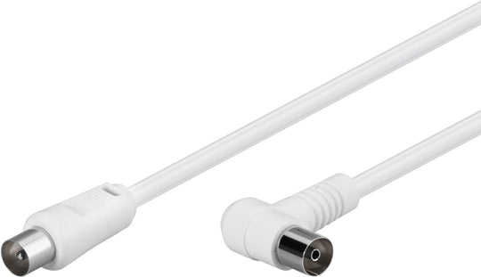 Coax Cable 5m White AngledMicroConnect