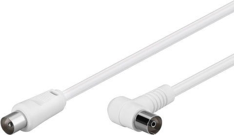 Coax Cable 5m White AngledMicroConnect