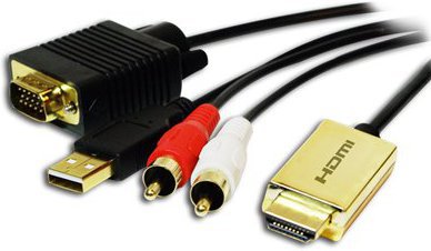 HDMI-Kabel zu VGA& AudioLogiLink