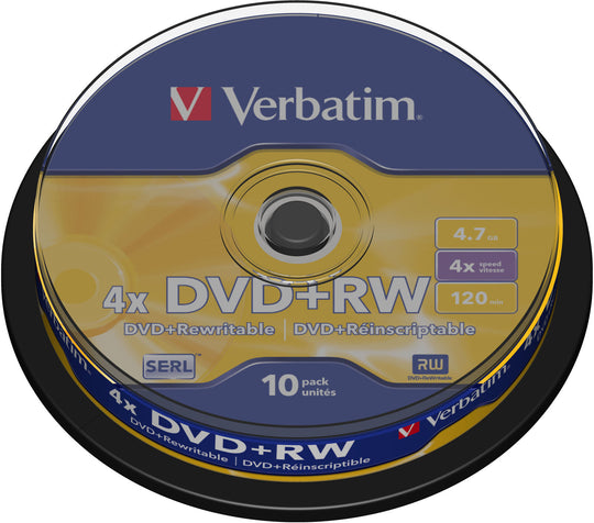 DVD+RW 4X, 4.7GB BrandedVerbatim