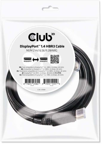 DisplayPort-Cable 1.4 HBR3Club3D