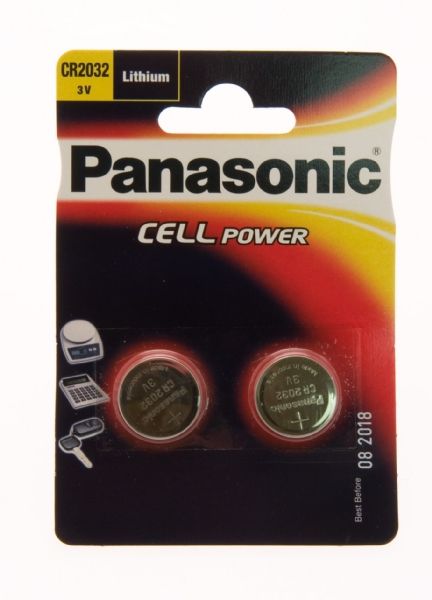 CR2032, 3V, 220mAhPanasonic