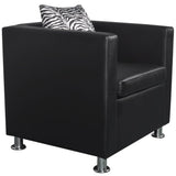 vidaXL Sofa Set Armchair and 2-Seater Black Faux Leather
