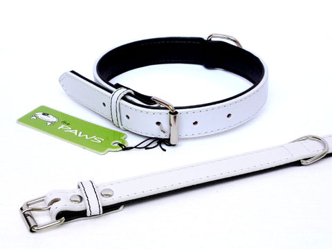 Fusion Leather Collar Lead - White