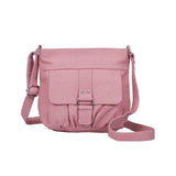 CT12261M BLUSH - Solid Color Handbag With Flap And Buckle Detail