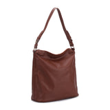 CT30129 BROWN - Simple Solid Color Shoulder Bag With Buckle Handle Design (was £11)