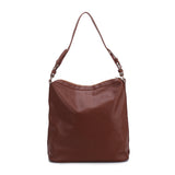 CT30129 BROWN - Simple Solid Color Shoulder Bag With Buckle Handle Design (was £11)