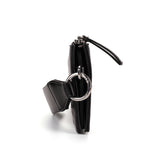 CT31462 BLACK - Simple Wallet With Special Handles And Metal Ring Design