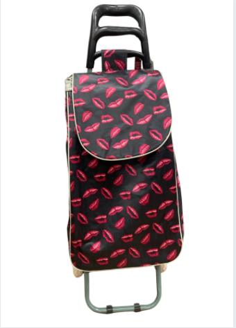HGRQ041 Black - Trolley Bag Of Lips Printing