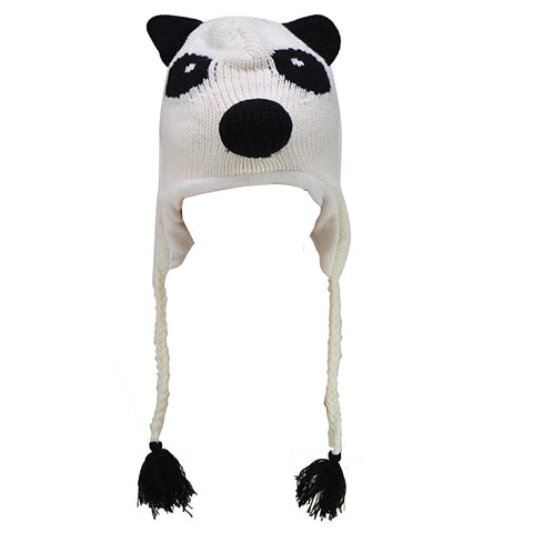 HGRQ177 Black&White - Lovely Panda Shaped Knitted Winter Hat (Was £3.00)