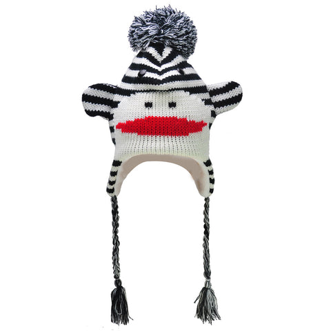 HGRQ180 Black&White  -  Shark Shaped Knitted Winter Hat (Was £3.00)