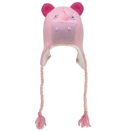 HGRQ187 Pink  -  Lovely Animal Shaped Knitted Winter Hat (Was £3.00)