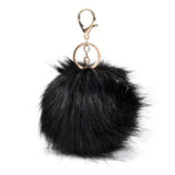 HGRQ279-1 Black - Fashion Furry Velvet Ball Metal Button Pendant