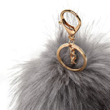HGRQ279-1 Dark grey - Fashion Furry Velvet Ball Metal Button Pendant