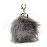 HGRQ279-1 Dark grey - Fashion Furry Velvet Ball Metal Button Pendant