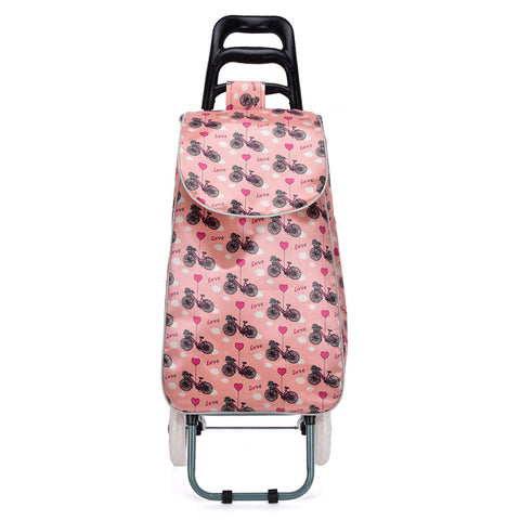 HGRQ334 PINK - Assorted Colors - Bicycle Print Trolley Bag
