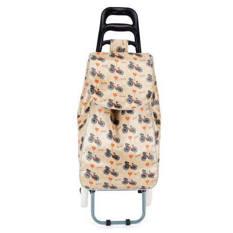 HGRQ334 YELLOW - Assorted Colors - Bicycle Print Trolley Bag