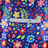 HGRQ338 BLUE - Assorted Colors - Cartoon Flowers Pattern Printed Trolley Bag