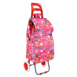 HGRQ338 FUSHIA - Assorted Colors - Cartoon Flowers Pattern Printed Trolley Bag