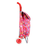 HGRQ338 FUSHIA - Assorted Colors - Cartoon Flowers Pattern Printed Trolley Bag