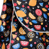 HGRQ341 BLACK - Assorted Colors - Cartoon Fruit Pattern Printed Trolley Bag