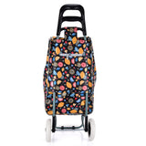 HGRQ341 BLACK - Assorted Colors - Cartoon Fruit Pattern Printed Trolley Bag