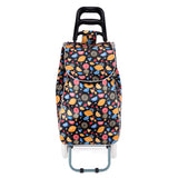HGRQ341 BLACK - Assorted Colors - Cartoon Fruit Pattern Printed Trolley Bag