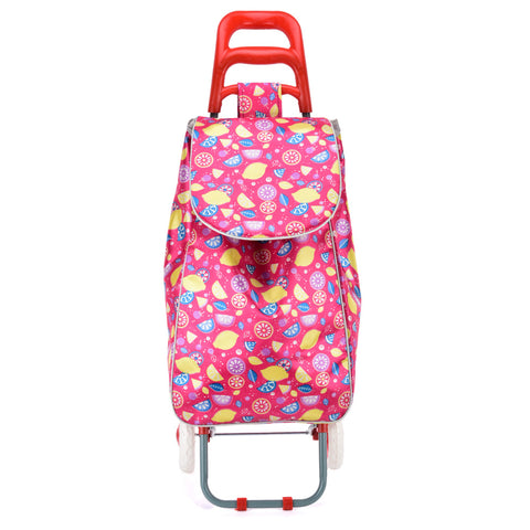 HGRQ341 FUSHIA - Assorted Colors - Cartoon Fruit Pattern Printed Trolley Bag