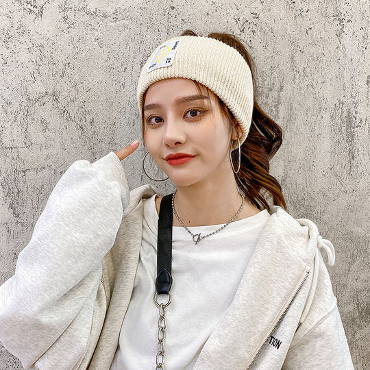 HW002-WHITE -   Women's fall/winter elastic sports headband