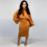 Y-3224 Two-Piece Suit Knitted Women Sweater Dresses Long Sleeve Turtleneck Sweater Dress Women