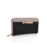 LB00620 BLACK - Fashion Long Wallet With Studs Decoration