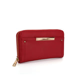 LB00620 RED - Fashion Long Wallet With Studs Decoration