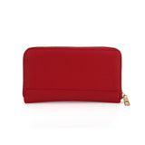 LB00620 RED - Fashion Long Wallet With Studs Decoration