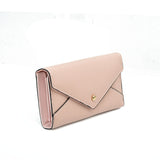 LB01416 PINK - Solid Color Folding Wallet With Flap Design
