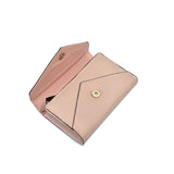 LB01416 PINK - Solid Color Folding Wallet With Flap Design