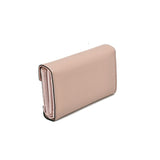 LB01416 PINK - Solid Color Folding Wallet With Flap Design