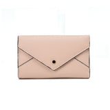 LB01416 PINK - Solid Color Folding Wallet With Flap Design