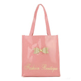 QQ2020-4 Pink  -  Bowknot Decoration Patent Large Women Tote Bag Casual Handbag