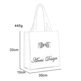 QQ2020-5 Fushia - Bowknot Decoration Patent Large Women Tote Bag Casual Handbag